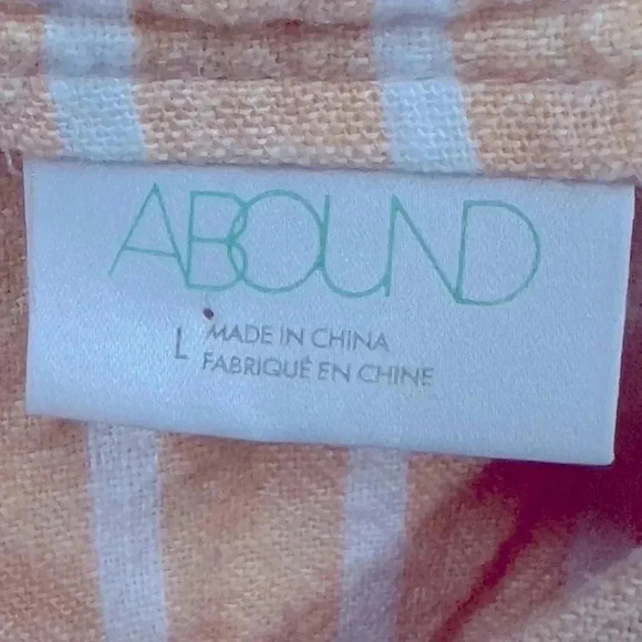 Abound Peach Striped Cropped Shirt has adjustable straps.Size Large - Picture 5 of 5